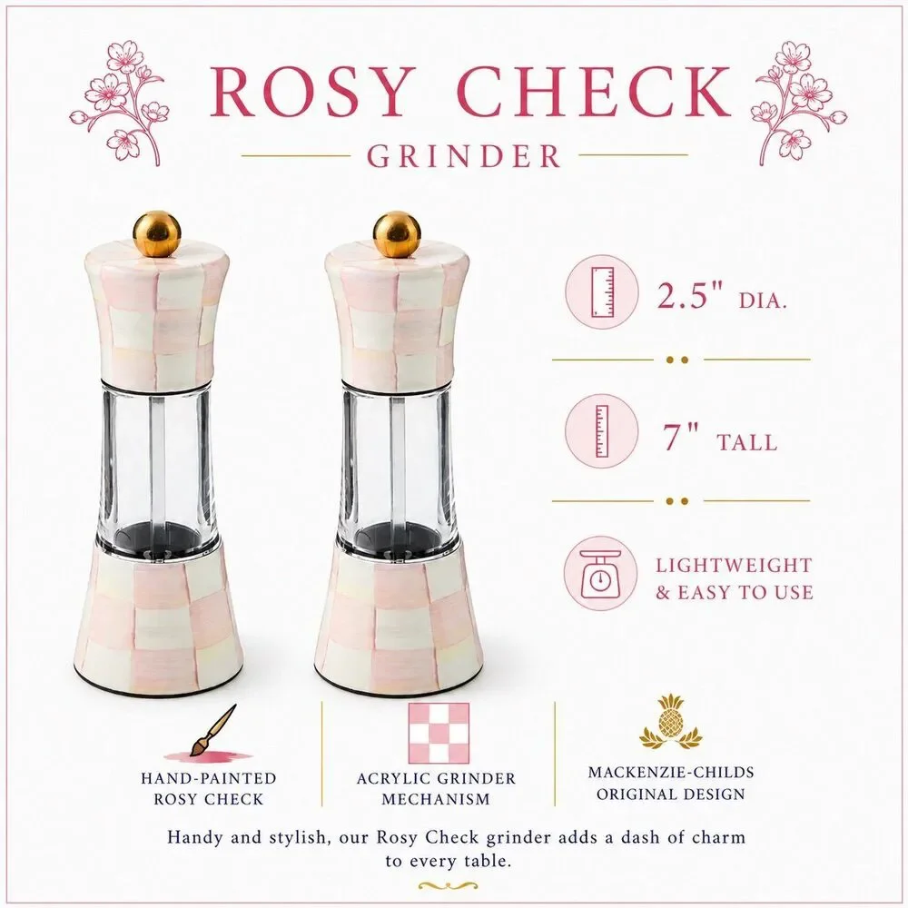 Mackenzie Childs Rosy Check Grinder Set of 2